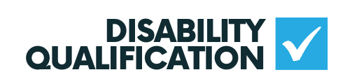 Disability Qualification Logo, Dark Text Transparent Backgroun | Free Disability Resource + Disability Benefits Calculator